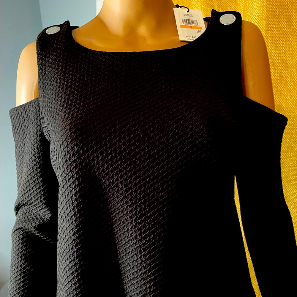 Calvin Klein women's black blouse, size S, long sleeve